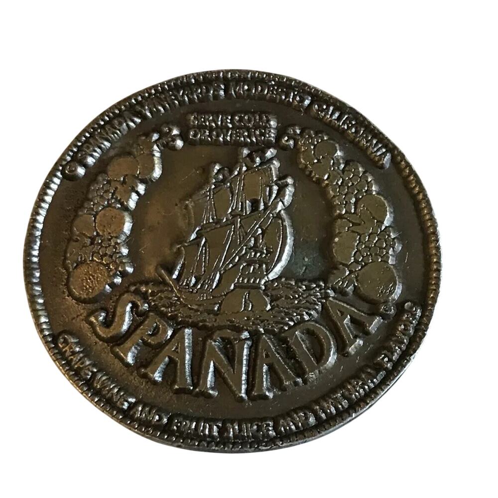 Vintage 1970s Spanada Vineyards Wine Lewis Belt Buckle